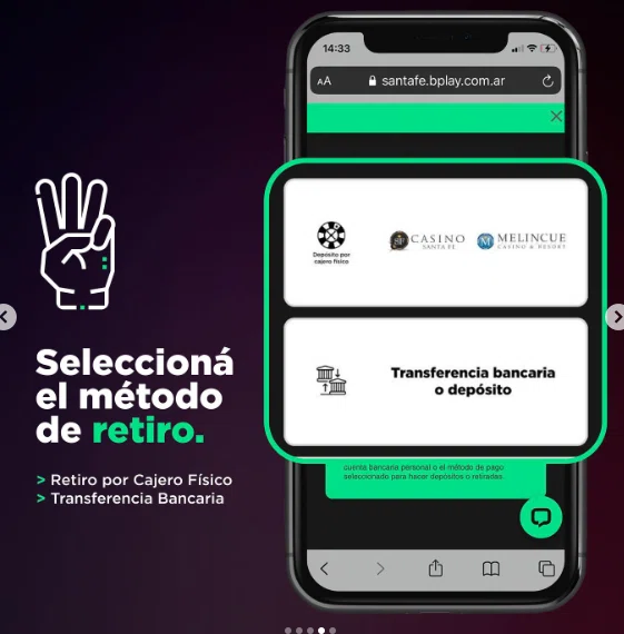 Betplay Selecciona el metodo de retiro