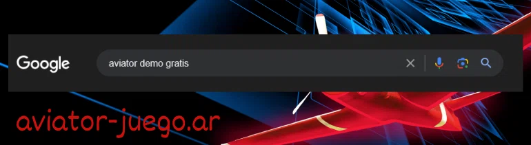 Búsqueda en Google de la frase 'aviator demo gratis', resaltando el proceso para encontrar la versión gratuita del juego Aviator en línea