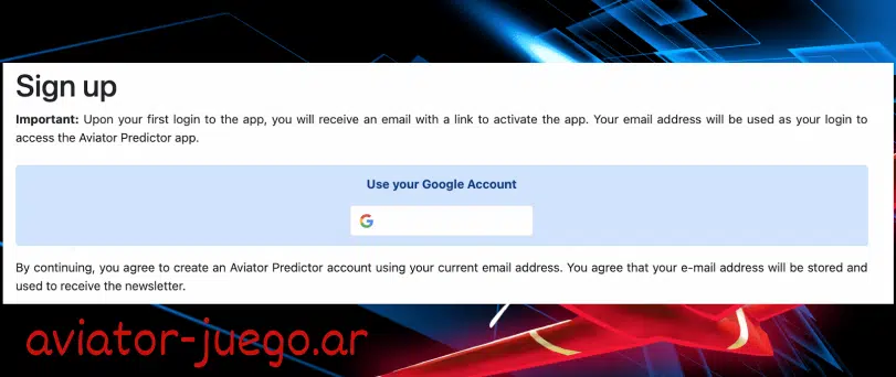 Aviator Predictor Gmail para registro